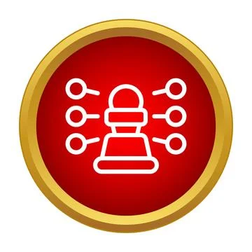 Chess pawn icon presenting strategic business solution options Stock Illustration