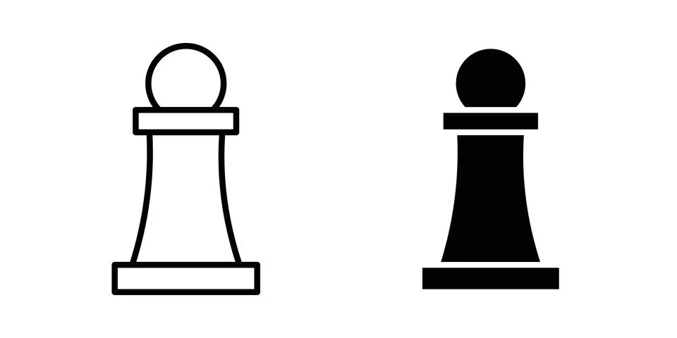 Chess pawn icon vector, symbol, logo illustrations Stock Illustration