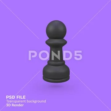 Chess pawn isolated 3d render icon illustration PSD 템플릿