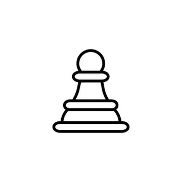 Chess Pawn Line Icon In Flat Style Vector For Apps, UI, Websites. Stock Illustration