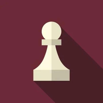 Chess pawn, long shadow Stock Illustration