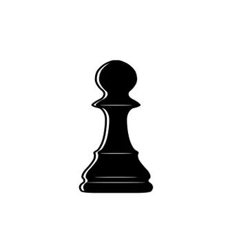 Chess pawn outline Stock Illustration
