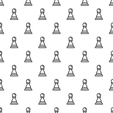 Chess pawn outline seamless pattern vector background Stockillustratie