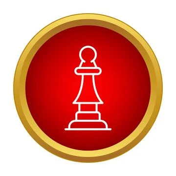 Chess pawn piece icon representing strategy and success Stock Illustration