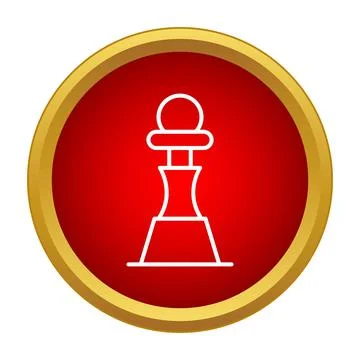 Chess pawn piece in red circle icon Illustrazione stock