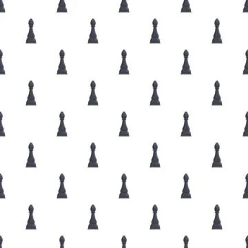 Chess pawn piece seamless pattern on white background Stock Illustration