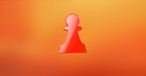Chess Pawn Red 3d Icon Stock Footage 74312962