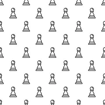 Chess pawn seamless pattern background for strategy game Illustrazione stock