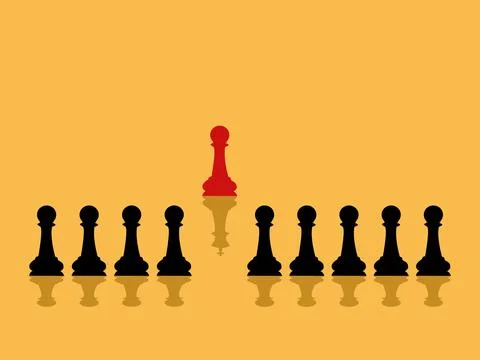 Chess pawn with the shadow of the king Stock Illustration