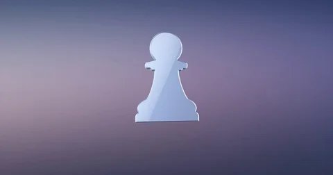 Chess Pawn Silver 3d Icon Stock Footage