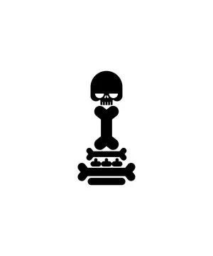 Chess Pawn Skeleton isolated. Deadly chess pieces bones and skulls. Stock Illustration