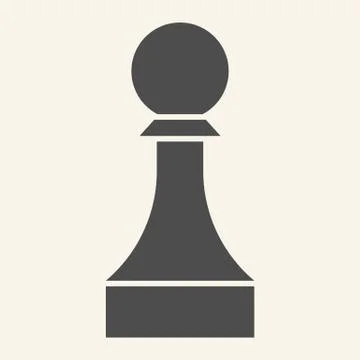 Chess Pawn solid icon. Chess Piece glyph style pictogram on beige background Stock Illustration