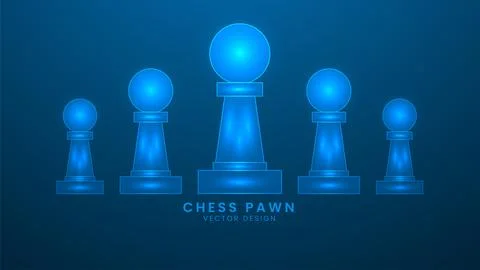 Chess pawn. Strategic game or hobby. Vector illustration with light effect .. Stock Illustration