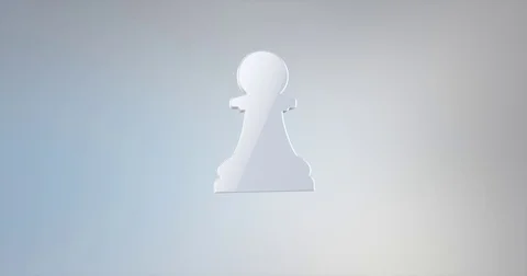Chess Pawn White 3d Icon Stock-Footage 76618822