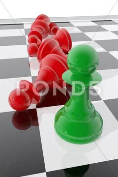 Chess pawn winner Stock Illustration
