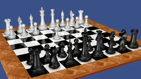 Chess Pawns Opening Moves - 3D Illustration Animation Stock Footage 144891019