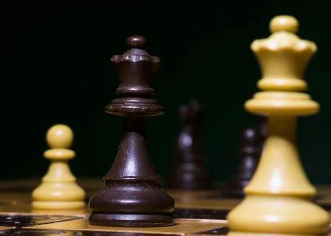 Chess photographed on a chessboard Foto stock