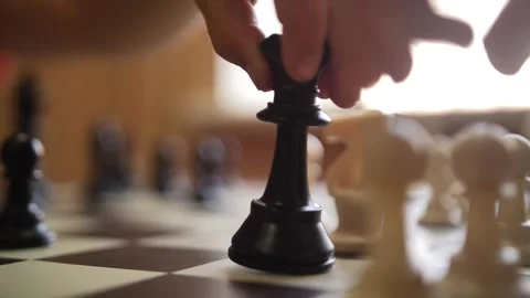Chess Piece on the Board Video stock 249084319
