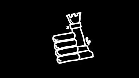 Chess piece design featuring a rook on top of stacked books, symbolizing st.. Stock Footage 320024181