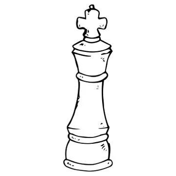 Chess piece icon. Vector illustration king. Chess piece king. Hand drawn vect Stock Illustration