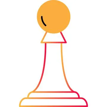 Chess piece outline icon vector pawn isolated Stock Illustration