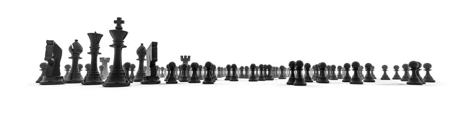 Chess piece panorama Stock-Illustration