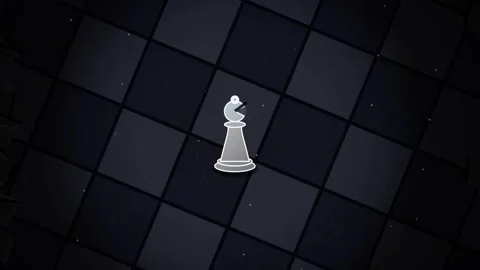 Chess piece silhouette on checkerboard pattern background Stock Footage 346005149