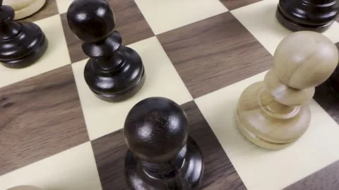 Chess pieces arrayed on chessboard Stock Footage 310177515