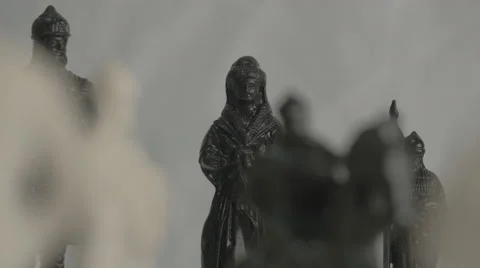 Chess pieces. Black side Stock Footage 43241603
