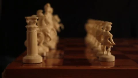 Chess pieces on the board 1 Video stock 318302820