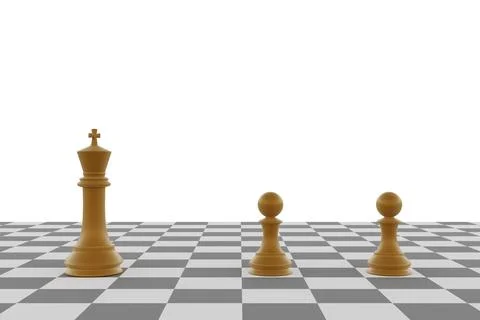 Chess pieces on the board - 3d render Stock Illustration
