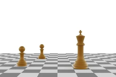 Chess pieces on the board - 3d render Stock Illustration