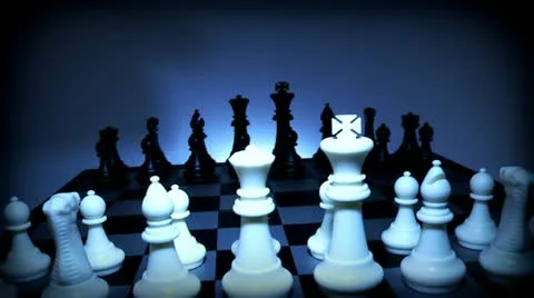 Chess pieces on the board Stock Footage 18194417