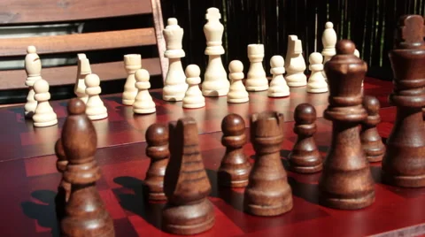 Chess Pieces on Board Video stock 54288950