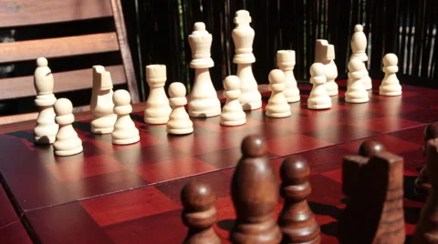 Chess Pieces on Board Video stock 54289073
