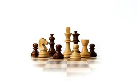 Chess pieces on the board Stock Photos