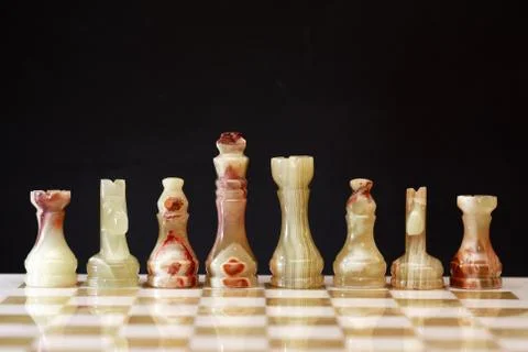 Chess Pieces On Board Stock Photos