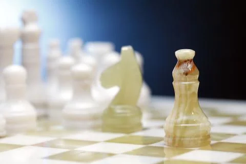 Chess Pieces On Board Stock Photos