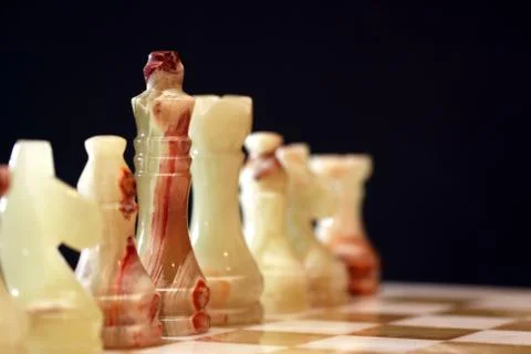 Chess Pieces On Board Stock Photos