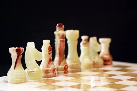 Chess Pieces On Board Stock Photos