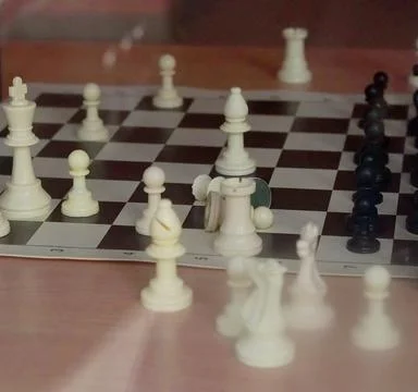 Chess pieces on the board 스톡 사진