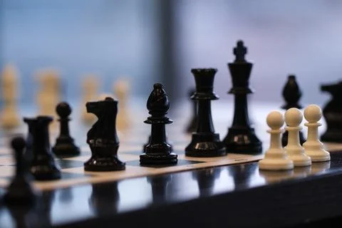 Chess pieces on a  board Stock Photos