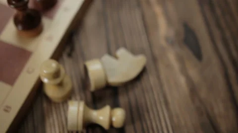 Chess pieces on the board. View from above Vídeo Stock 65373446