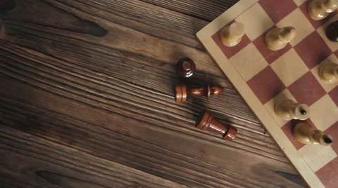 Chess pieces on the board. View from above Stock Footage 65374534