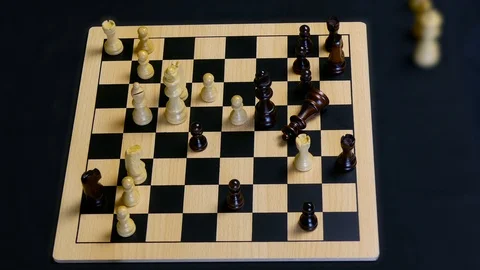 Chess Pieces Chaos Stock Footage 101099553