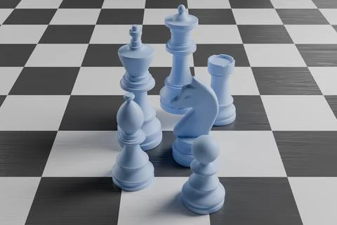Chess pieces on a checkerboard. Illustrazione stock