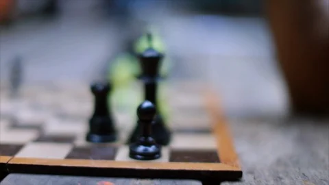 Chess pieces on a chess board. Video stock 88406802