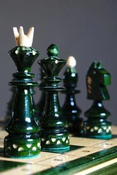 Chess pieces on chess table Stock-Fotos