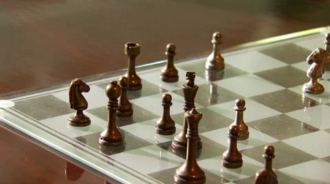 Chess pieces on chessboard Stock Footage 54592859