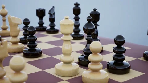 Chess pieces on chessboard Stock Footage 160495972